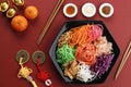 Yee Sang Chinese New Year Dinner for Prosperity Toss Celebration also known by Yu Sheng Spring Toss