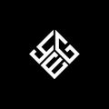 YEG letter logo design on black background. YEG creative initials letter logo concept. YEG letter design