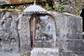 Yeh Pulu famous carved murals, Ubud, Bali Royalty Free Stock Photo