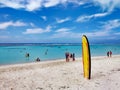 Yejele Beach and Tourists @ Mare, New Caledonia Royalty Free Stock Photo