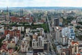 Yekaterinburg, the capital of the Urals, aerial view. Many beautiful residential and commercial buildings, as well as the architec