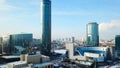 Yekaterinburg city, city center view, Ekaterinburg, Urals, Russia. Top view of the modern city with skyscrapers in