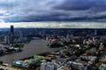 Yekaterinburg city. Panorama. View of the city from the window on a cloudy day Royalty Free Stock Photo