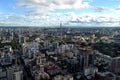 Yekaterinburg city. Panorama. View of the city from the window on a cloudy day Royalty Free Stock Photo