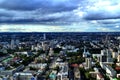 Yekaterinburg city. Panorama. View of the city from the window on a cloudy day Royalty Free Stock Photo