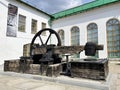 Yekaterinburg, Russia, July, 20, 2021. Sheet forging hammer of 1826 year in front of the Museum of Architecture