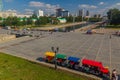 YEKATERINBURG, RUSSIA - JULY 3, 2018: View of Istoricheskiy Skver park in Yekaterinburg, Russ