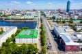 Top view of central avenue in the city of Yekaterinburg. Russia Royalty Free Stock Photo