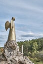 Sculpture Angel of One Hope, world project. Nature park Deer streams, Sverdlovsk region, Russia.