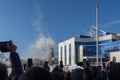 The unfinished TV Tower in Yekaterinburg in Russia was detonated 03/24/2018 Royalty Free Stock Photo