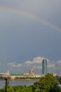 Yekaterinburg. Summer city landscape. View of the Iset River and the Vysotsky Tower