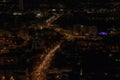 Yekaterinburg view from above night river Iset Royalty Free Stock Photo