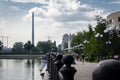 Yekaterinburg. View from the embankment to the unfinished TV tower