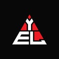 YEL triangle letter logo design with triangle shape. YEL triangle logo design monogram. YEL triangle vector logo template with red