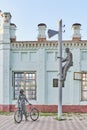 Sculpture Signalman and postman, Yelabuga, Russia