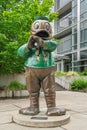 Yell-O Duck Statue on the Campus of the University of Oregon Royalty Free Stock Photo