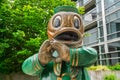 Yell-O Duck Statue on the Campus of the University of Oregon Royalty Free Stock Photo
