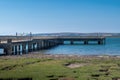 YELLAND, NORTH DEVON, UK - JUNE 2 2020: The jetty near Instow, related to the former power station on the site which is