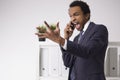 Yelling African American businessman Royalty Free Stock Photo