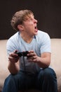 Yelling gamer Royalty Free Stock Photo