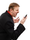 Yelling on phone Royalty Free Stock Photo