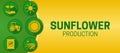 Yellow Sunflower Production Banner Background