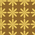 Yello flowers on beige background seameless repeat.