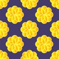 YELLO FLOWERS ON PURPLE