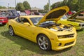 Yellow 2010 Chevy Camaro side view Royalty Free Stock Photo