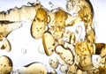 Yellow abstract oil background in water