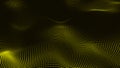 Yellow Abstract Trapcode Form digital particle wave and lights background. Animation cyber or technology background