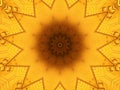 Yellow Abstract unique kaleidoscope background. Beautiful kaleidoscope seamless pattern. Seamless kaleidoscope texture. Royalty Free Stock Photo