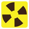 Yellow abstract warning sign, icon