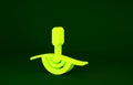 Yellow Acupuncture therapy icon isolated on green background. Chinese medicine. Holistic pain management treatments
