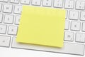 Yellow adhesive note Royalty Free Stock Photo
