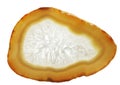 Yellow agate geode geological crystals