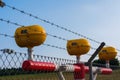 Yellow airport lights in Switzerland Royalty Free Stock Photo