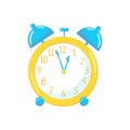 Yellow alarm clock cartoon vector Illustration Royalty Free Stock Photo