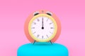 3D Render. Stylist alarm clock.