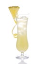 Yellow alcohol cocktail with pineapple Royalty Free Stock Photo