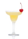 Yellow alcohol margarita or martini cocktail isolated Royalty Free Stock Photo