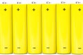 Yellow alkaline batteries Royalty Free Stock Photo