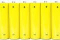 Yellow alkaline batteries Royalty Free Stock Photo