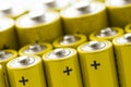 Yellow alkaline batteries Royalty Free Stock Photo