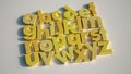 Yellow alphabet