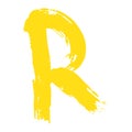 Yellow Alphabet Handwritten. Font Typeface. Gold Calligraphy Texture. Hand Graffiti. Brush Handwritten. School Handmade. Drawn Mod
