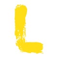 Yellow Alphabet Modern. Font Paint. Golden Calligraphy Bold. Hand Typeface. Brush Handwritten. School Bold. Drawn Design. Typograp