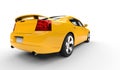 Yellow American Car Royalty Free Stock Photo