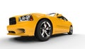 Yellow American Car - Front View Royalty Free Stock Photo