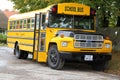 Yellow American school bus waiting for children to board Royalty Free Stock Photo